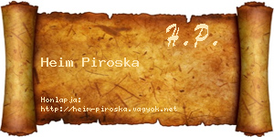 Heim Piroska névjegykártya
