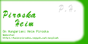 piroska heim business card